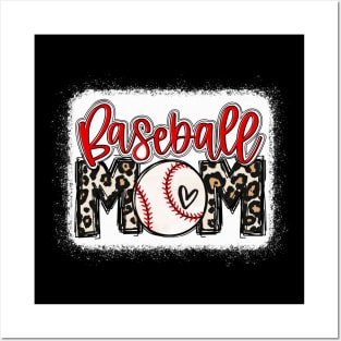 Baseball Mom Leopard Baseball Mama Posters and Art